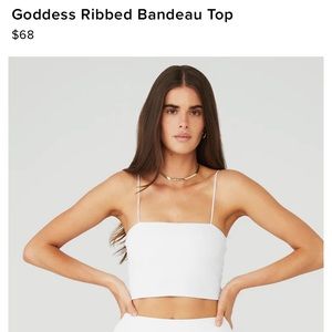 Never worn, brand new alo Goddess Ribbed Bandeau Top